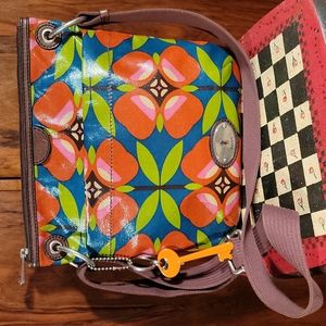 FOSSIL KEY-PER floral, PVC/textile, cross body bag